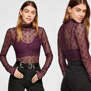 NWOT-Free people Sweet Memories Turtleneck purple
